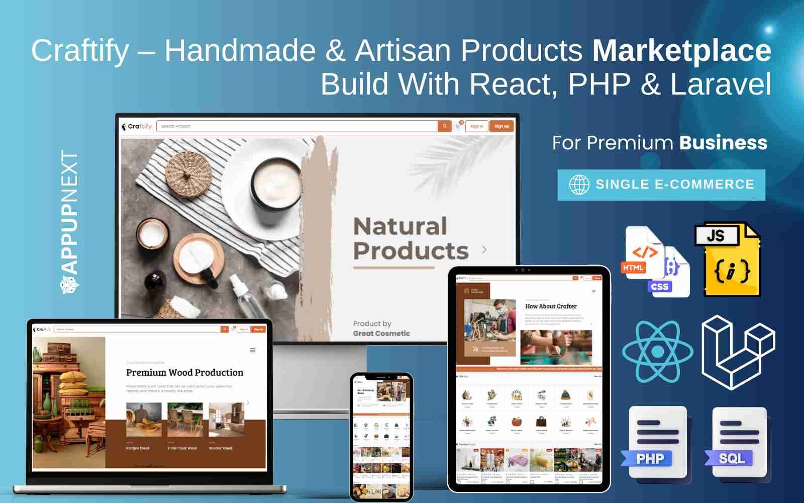 Craftify – Handmade & Artisan Products Marketplace Build With React, PHP & Laravel
