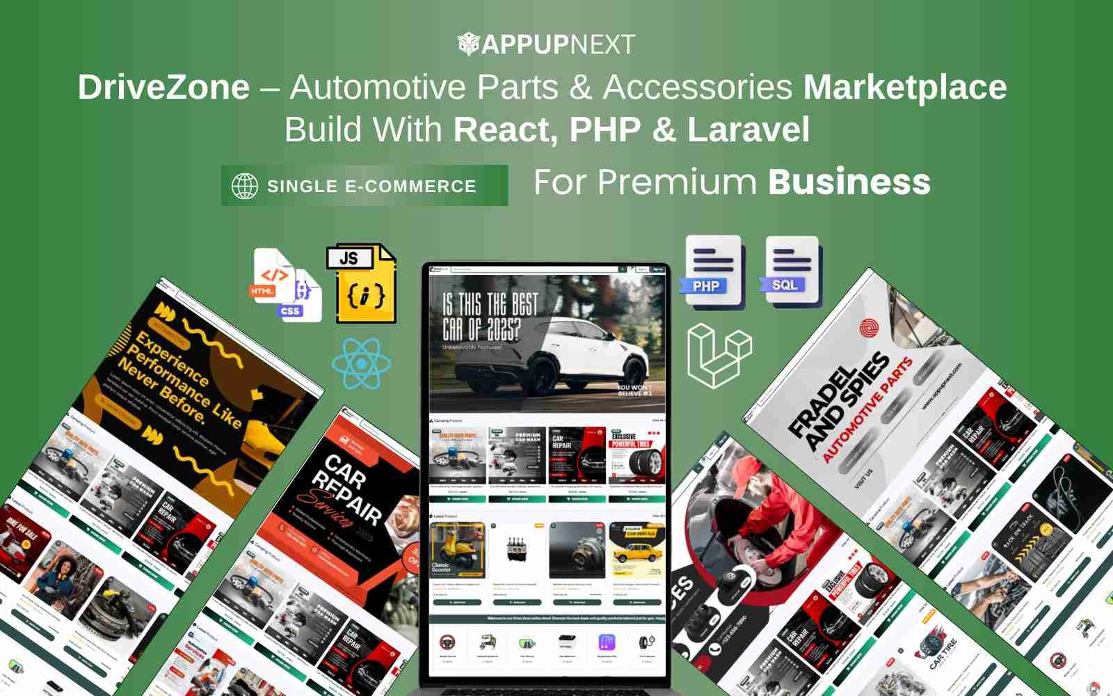 DriveZone – Automotive Parts & Accessories Marketplace  Build With React, PHP & Laravel