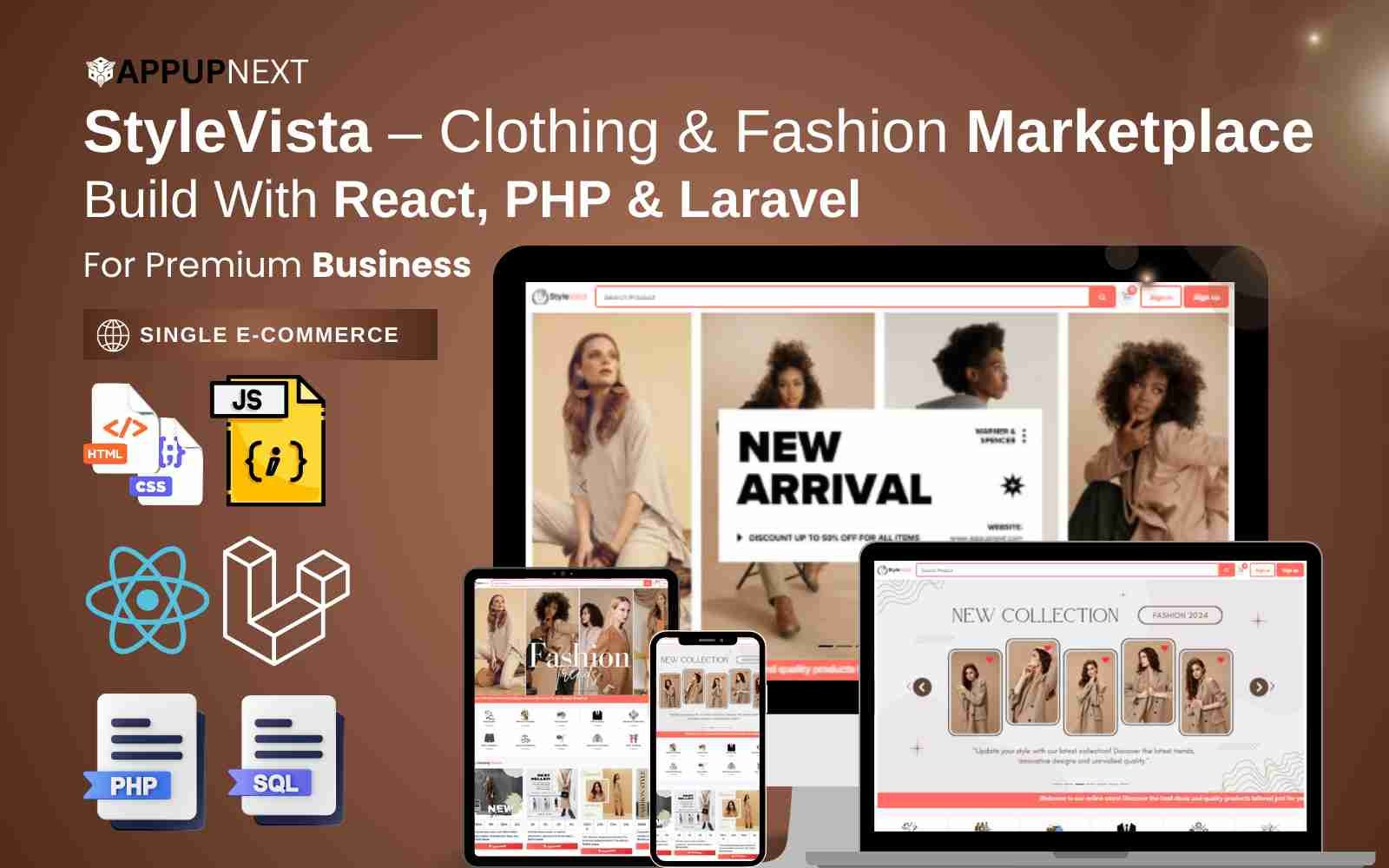 StyleVista – Clothing & Fashion Marketplace  Build With React, PHP & Laravel