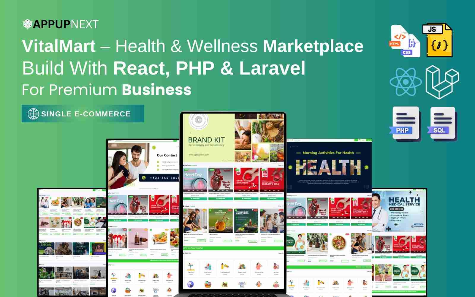 VitalMart – Health & Wellness Marketplace  Build With React, PHP & Laravel
