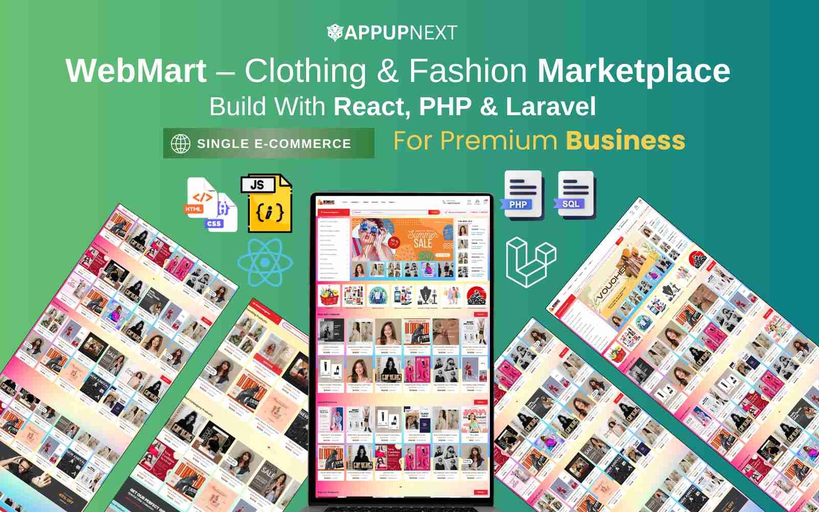 WebMart – Clothing & Fashion Marketplace  Build With React, PHP & Laravel
