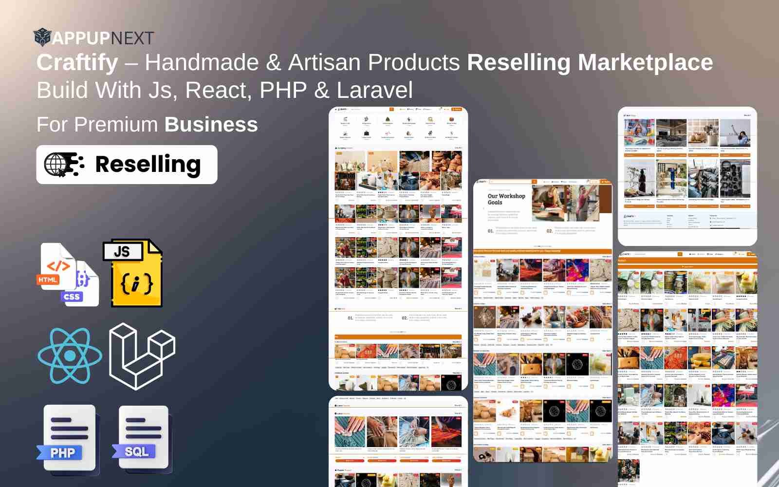 Craftify – Handmade & Artisan Products Reselling Marketplace  Build With Js, React, PHP & Laravel