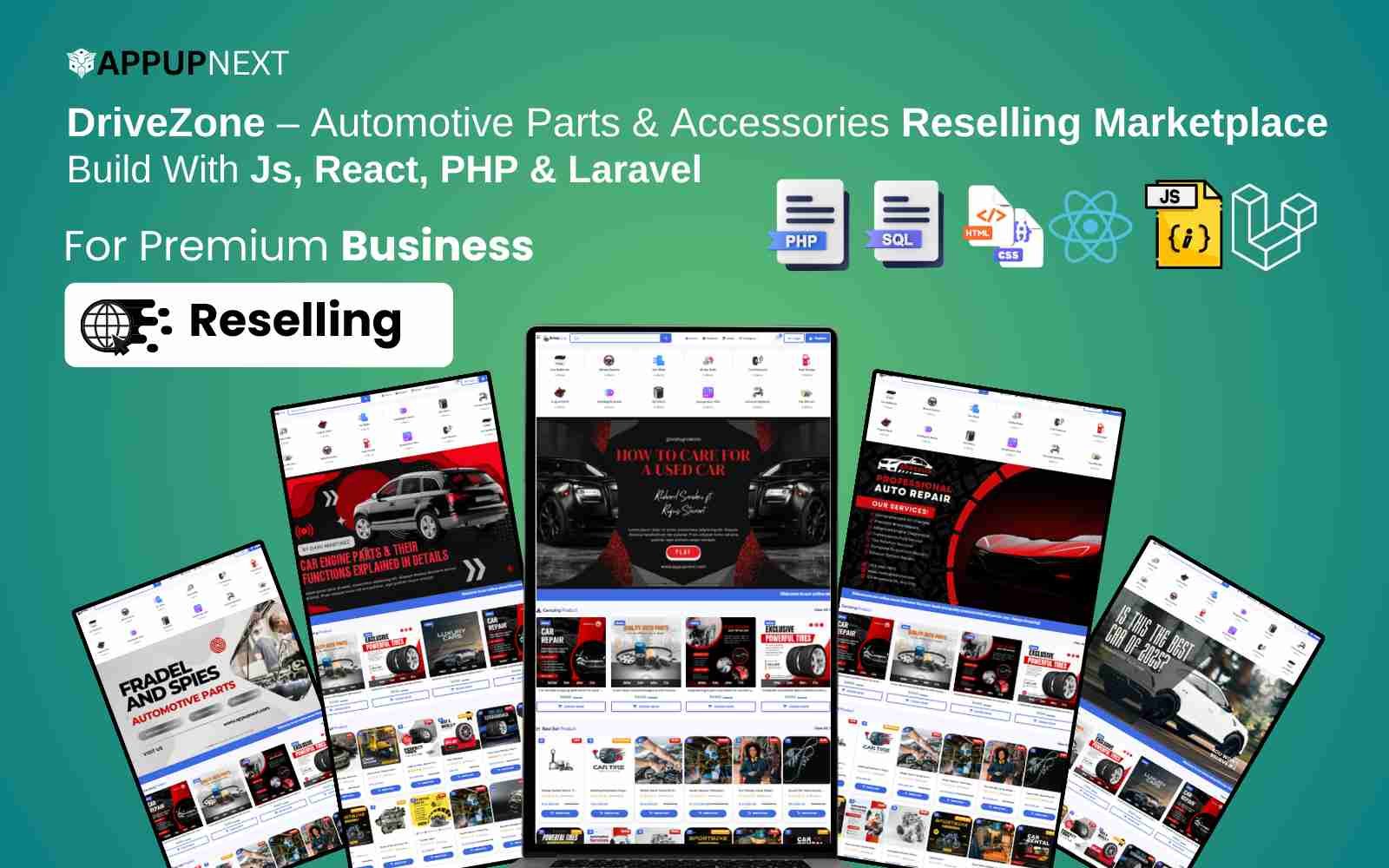DriveZone – Automotive Parts & Accessories Reselling Marketplace  Build With Js, React, PHP & Laravel