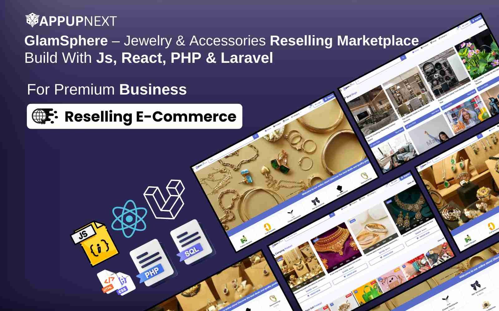 GlamSphere – Jewelry & Accessories Reselling Marketplace Build With Js, React, PHP & Laravel