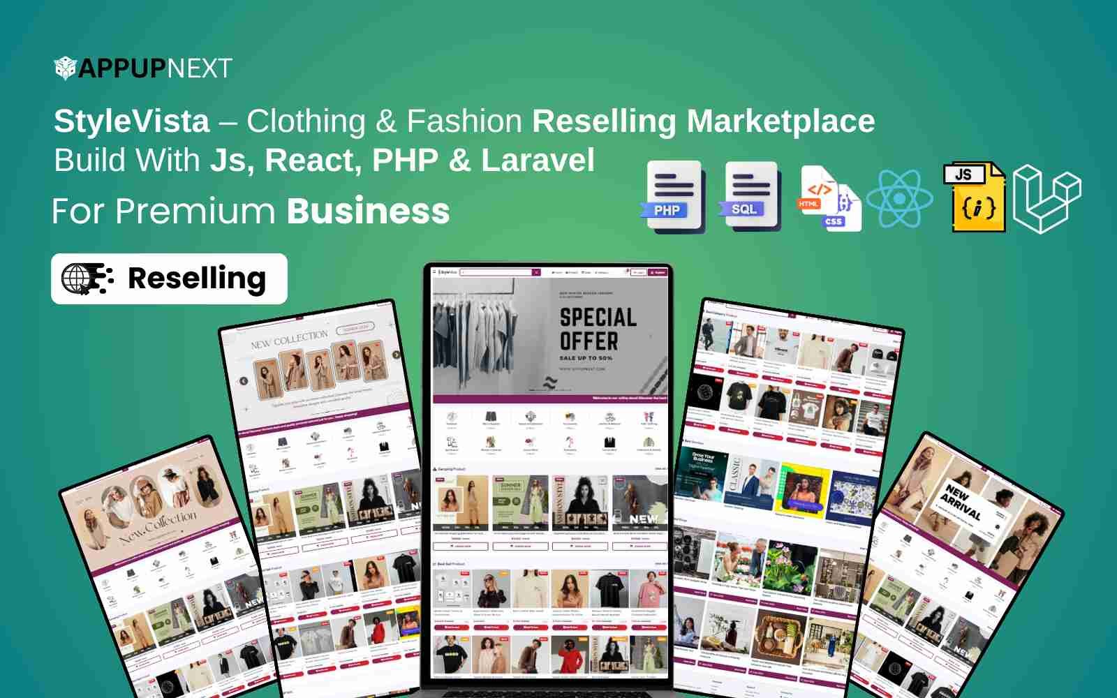 StyleVista – Clothing & Fashion Reselling Marketplace  Build With Js, React, PHP & Laravel