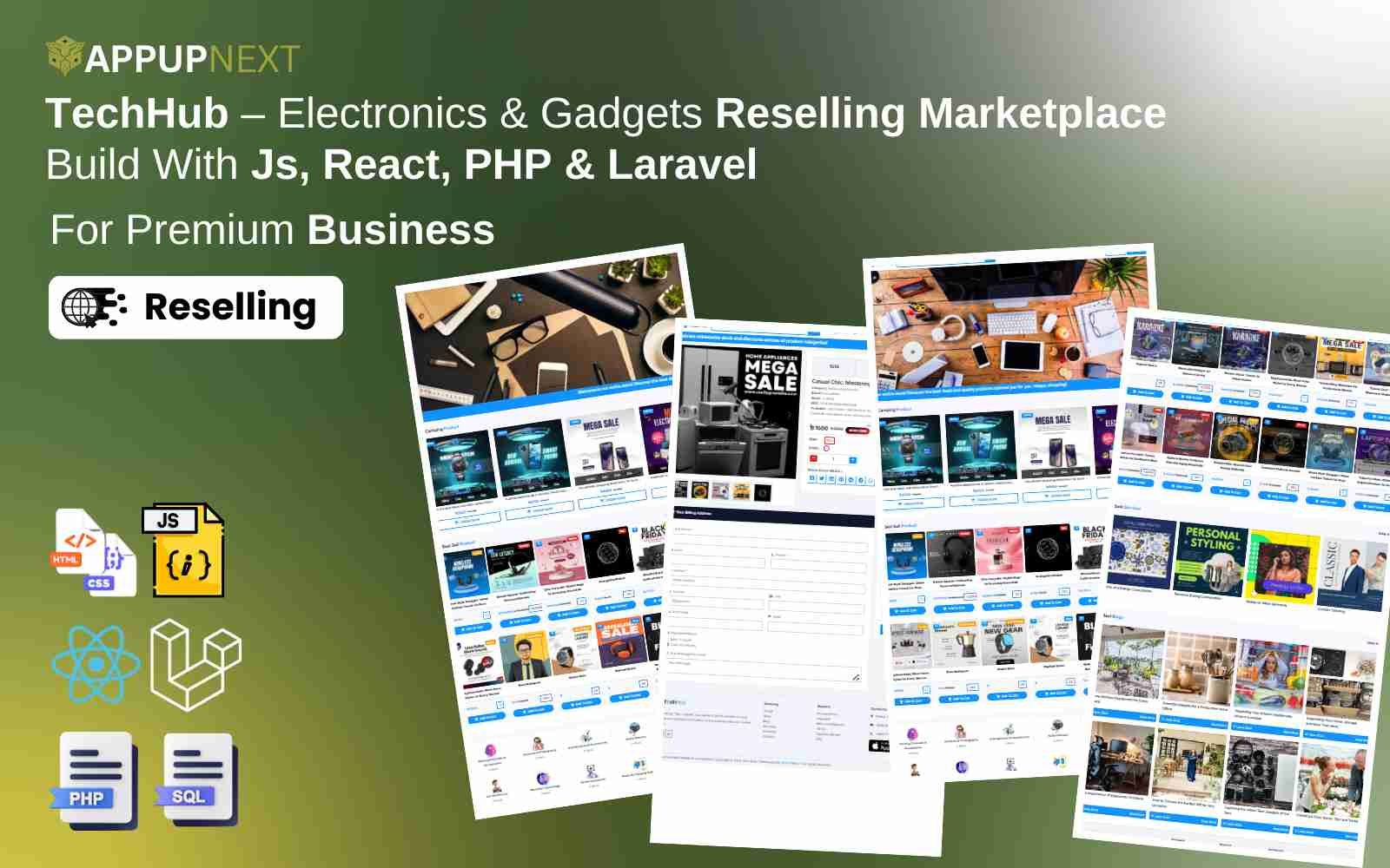 TechHub – Electronics & Gadgets Reselling Marketplace  Build With Js, React, PHP & Laravel