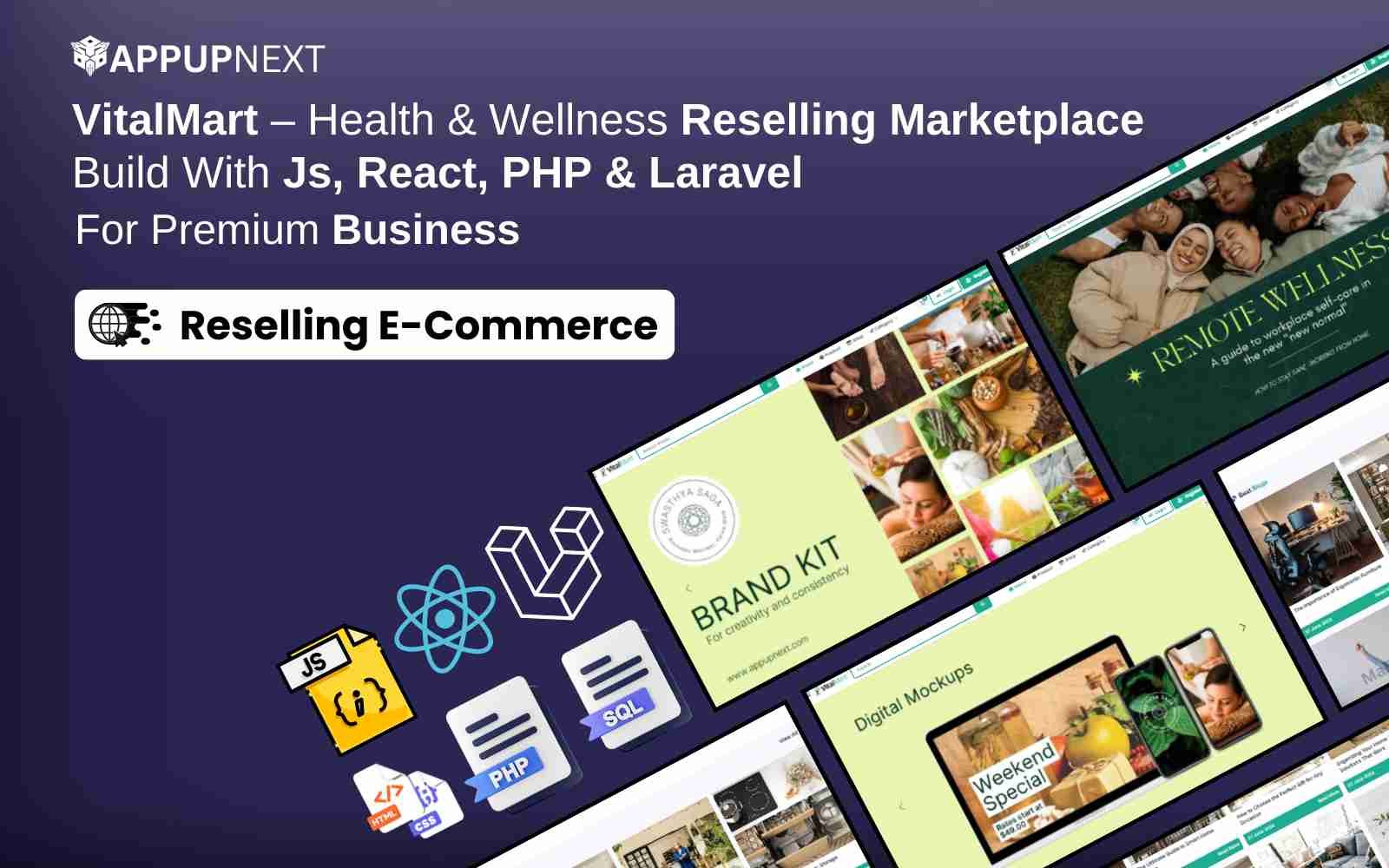 VitalMart – Health & Wellness Reselling Marketplace  Build With Js, React, PHP & Laravel